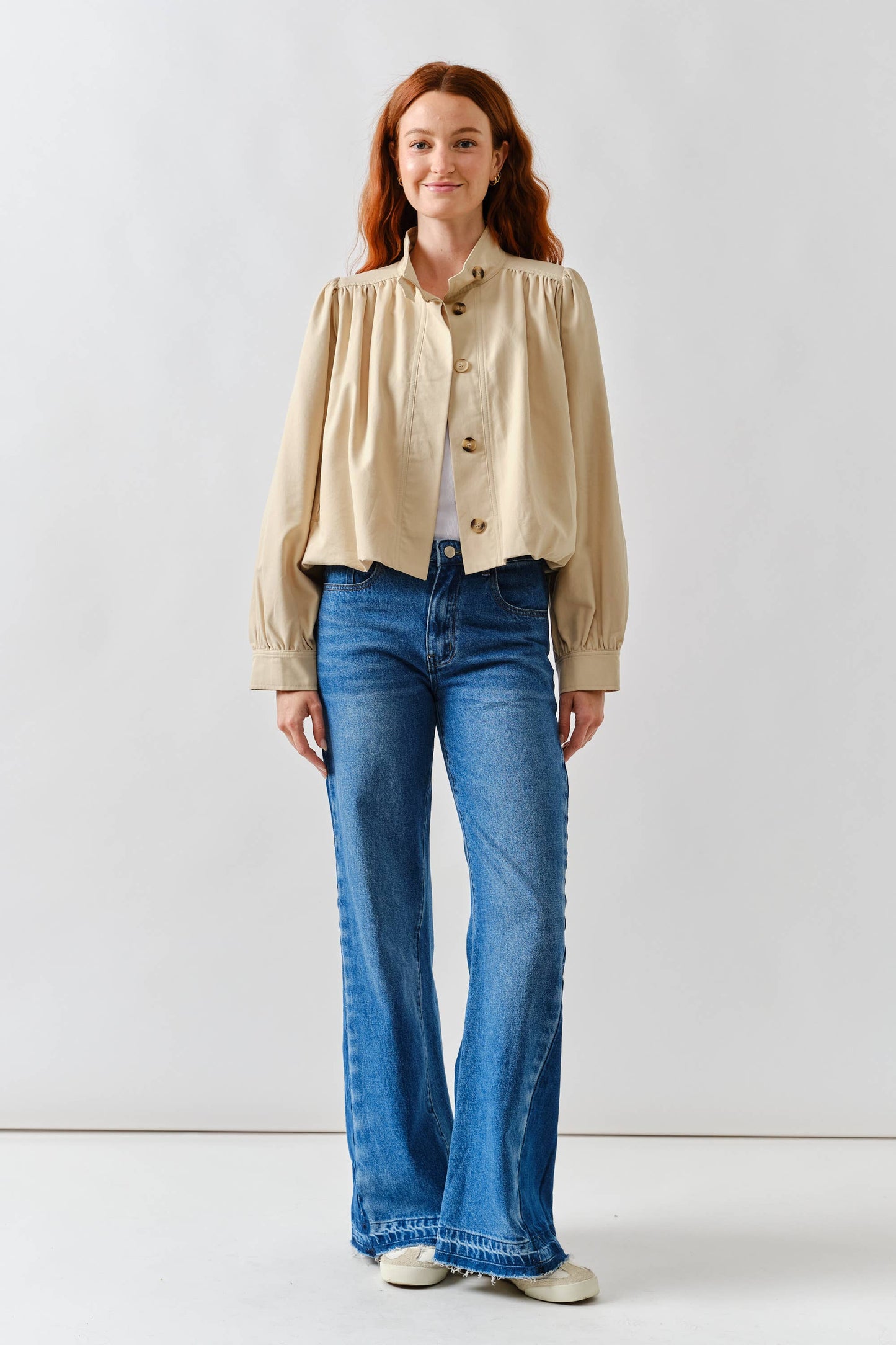Short Balloon Trench Jacket