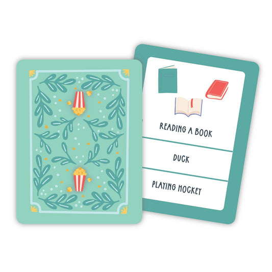 Kids Charades Game - Deck of Cards + Storage Tin