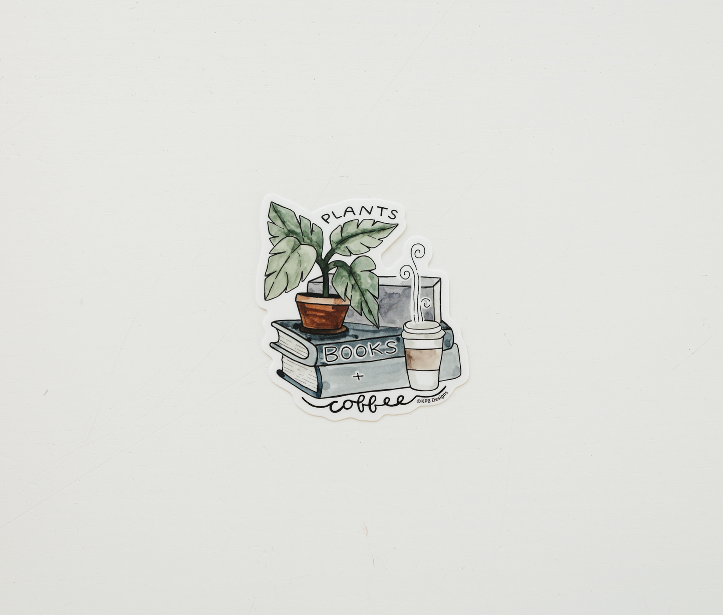Plants, Books, Coffee Vinyl Sticker