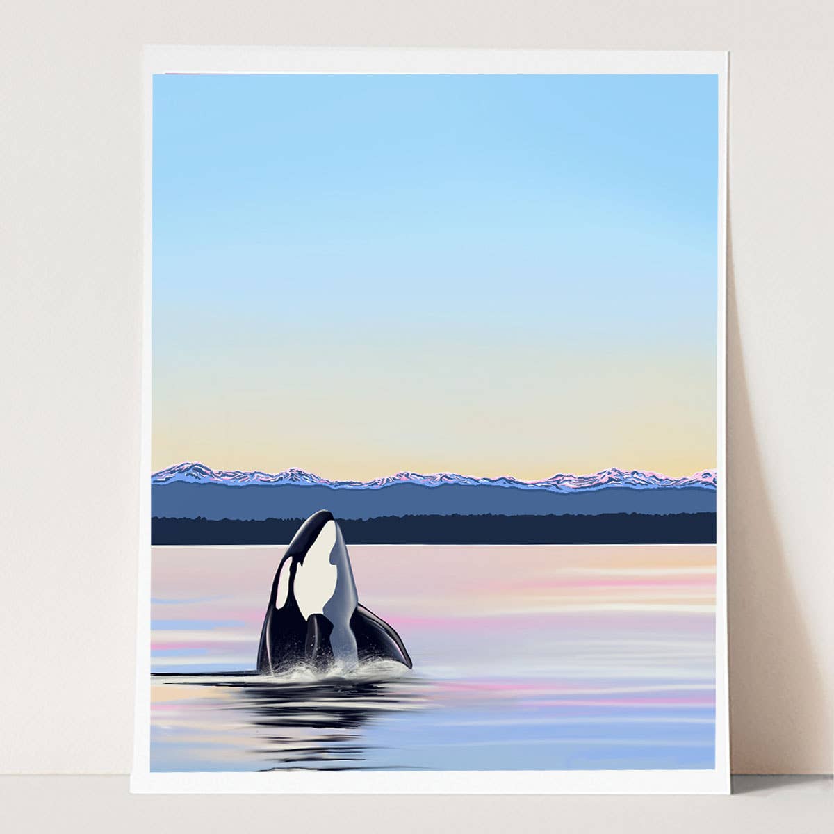 Winter Awakening – Orca Spyhopping | Art Print