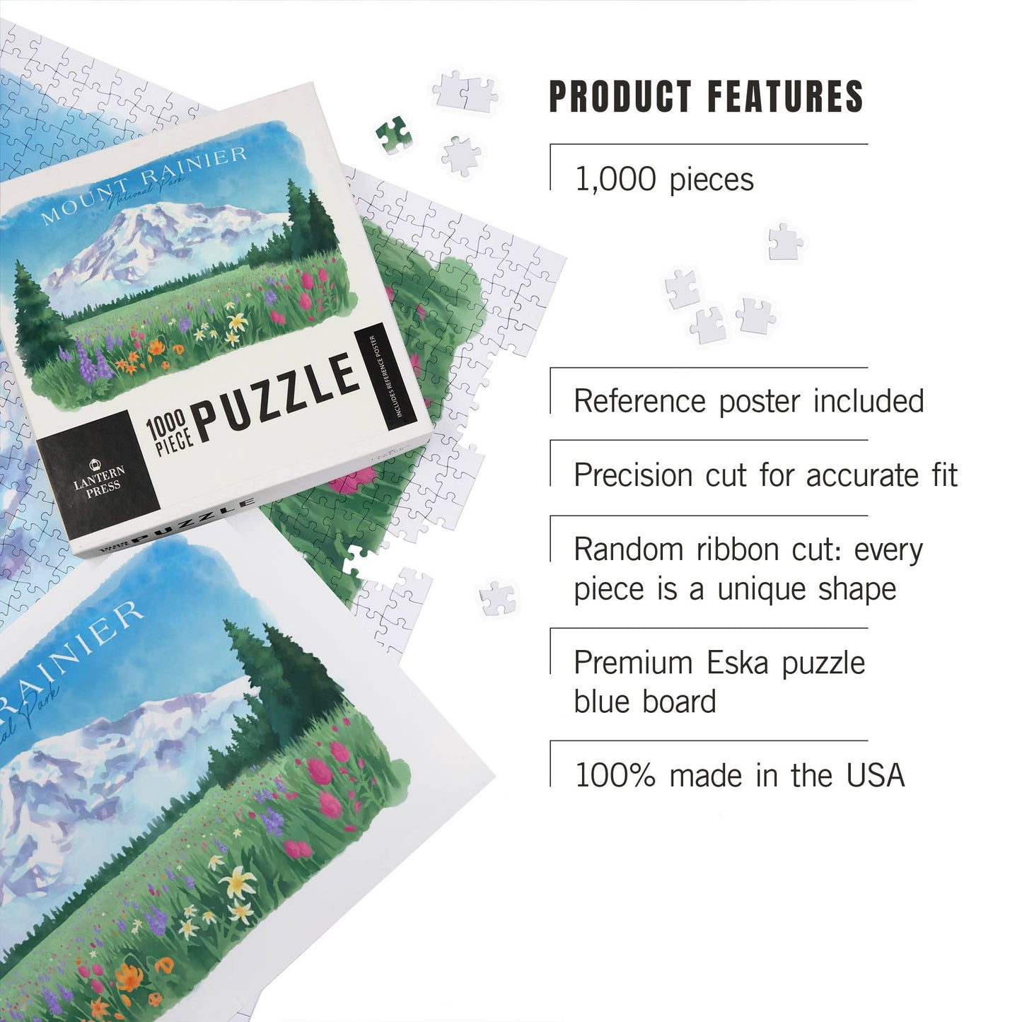 1000 Piece Puzzle Rainier National Park Washington Botanical