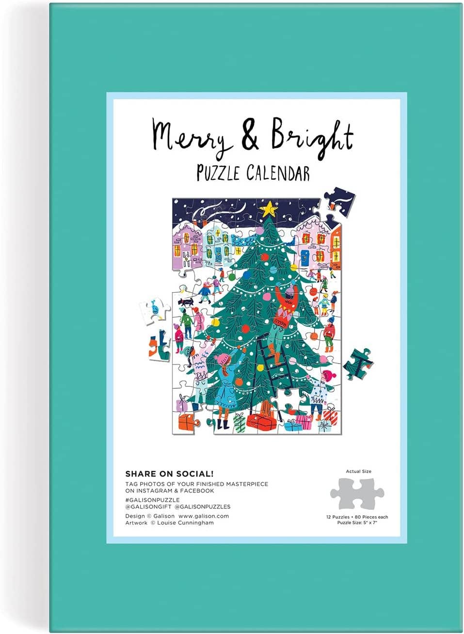 Merry & Bright 12 Days of Holiday Advent Puzzle Calendar