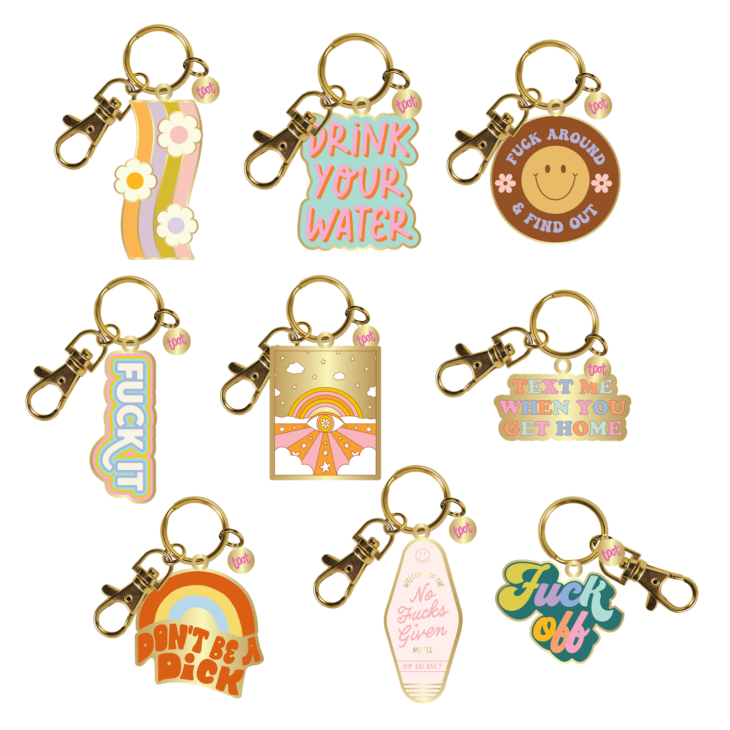 "Text Me When You Get Home" Key Charms // Enamel Key Chains