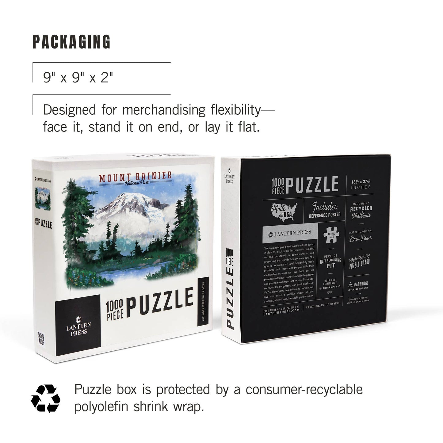 1,000 piece puzzle Mount Rainier, Washington, Watercolor