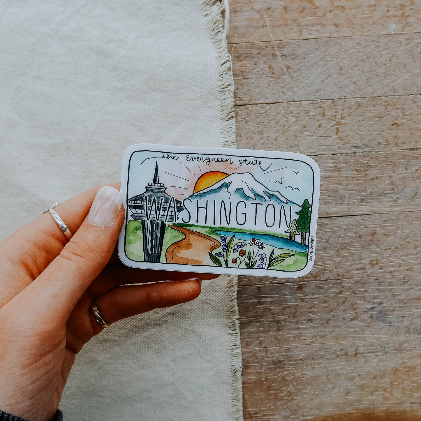 Washington Rectangle Vinyl Sticker