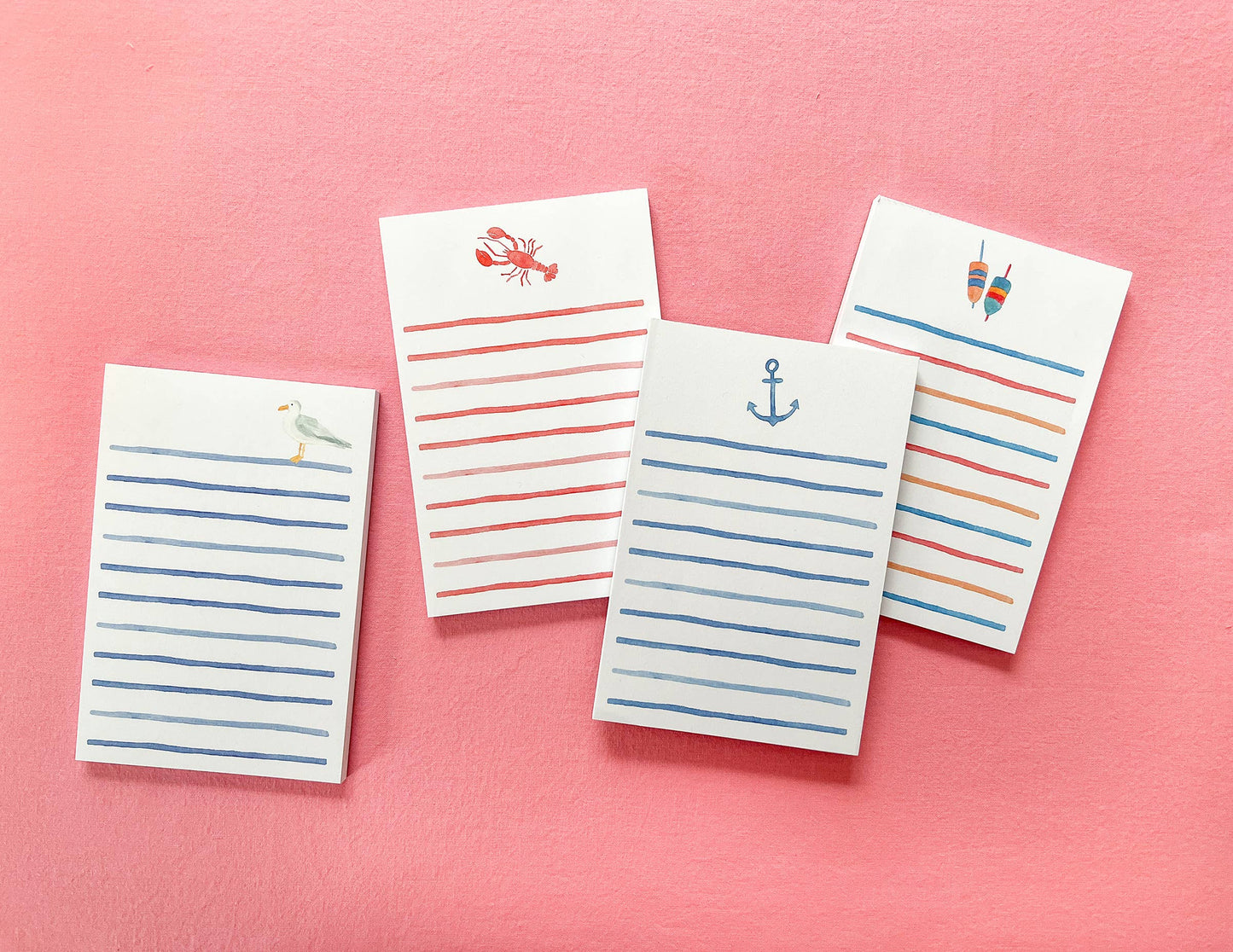 Watercolor Lobster Notepad | Coastal Watercolor Notepad
