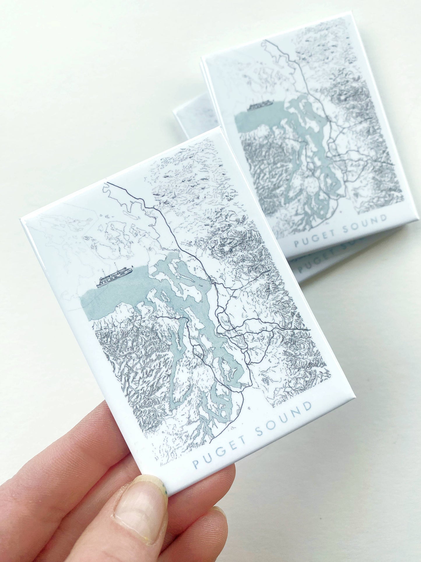 Puget Sound Art Map - Metal Magnet