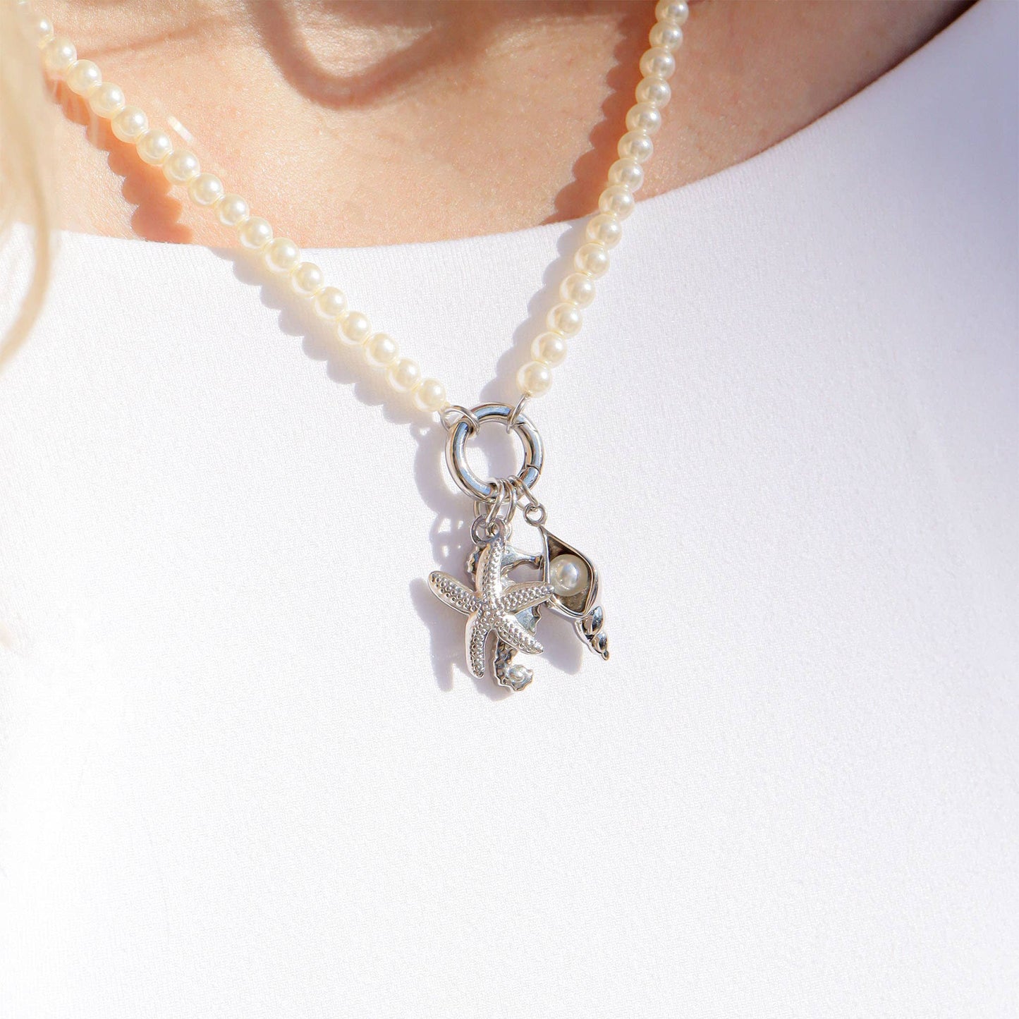 Pearl Charm Keeper Necklace