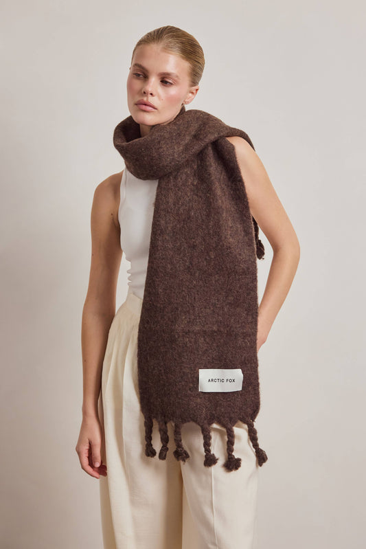 Earthly Brown Wool Cloud Scarf