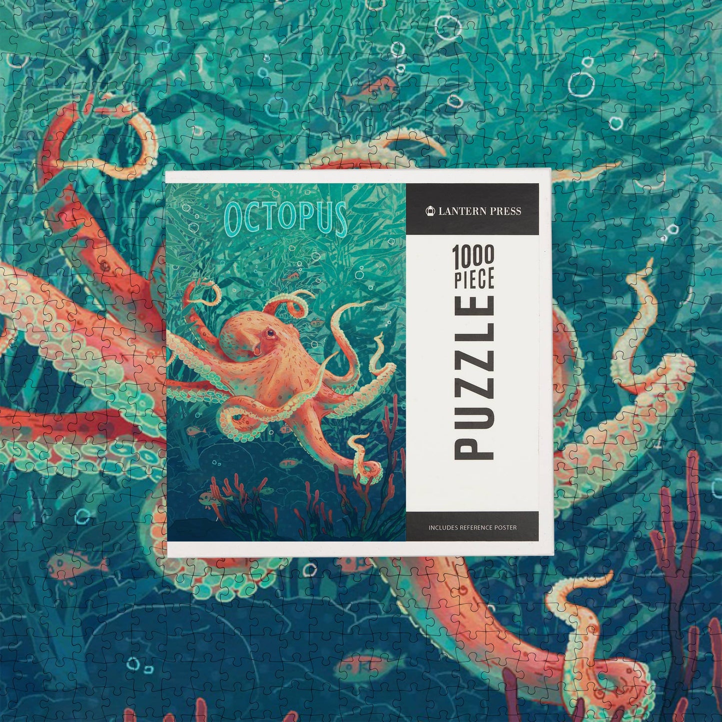 1000 Piece Puzzle Fluid Linework, Octopus