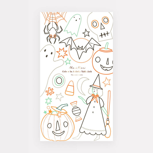 Halloween Colour In Activity Tablecloth