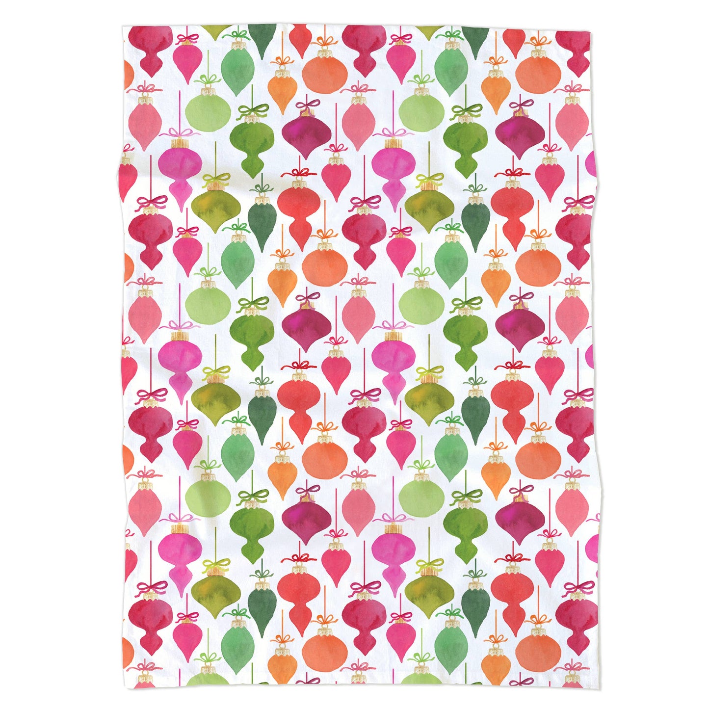 Retro Christmas Ornaments Tea Towel | Christmas Tea Towel
