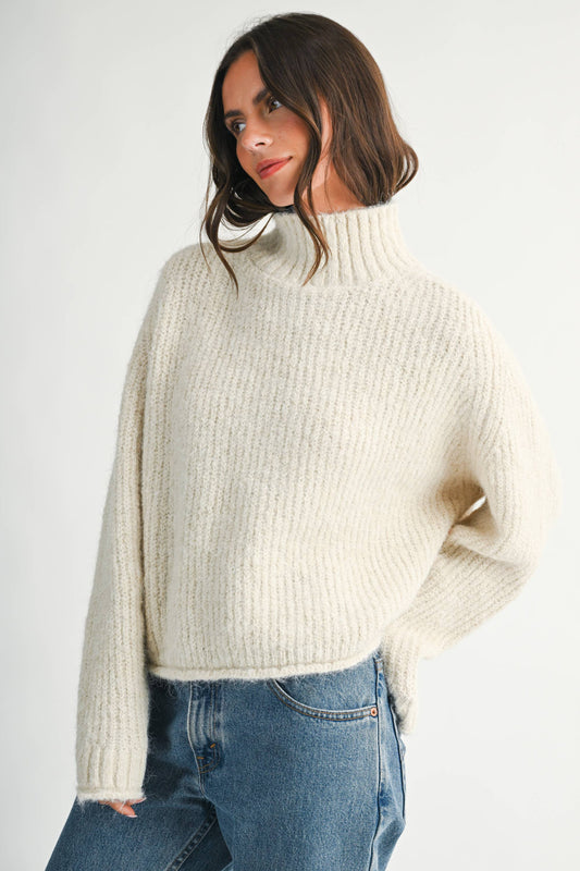 Soft Brushed Mock Neck Sweater