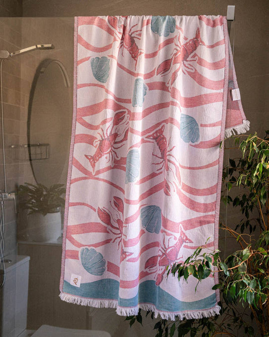 Lobsters & Seashells Beach Towel