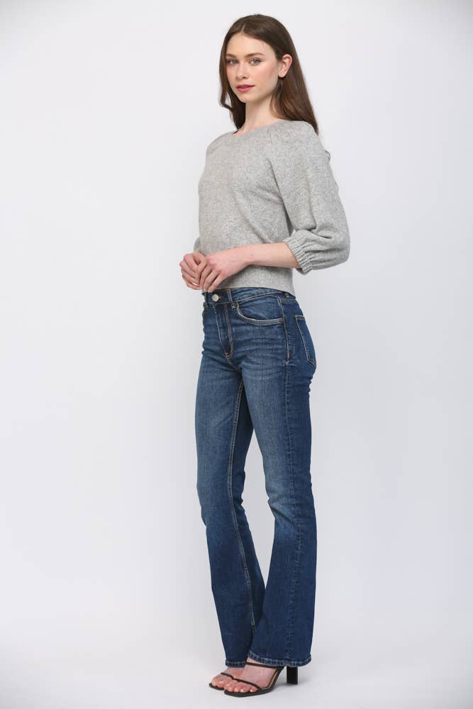 CASHMERE BLEND RIBBED CUFF RAGLAN SLV SWEATER FW15906