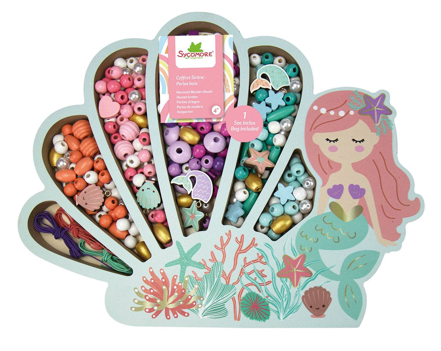 Mermaid Wooden Beads
