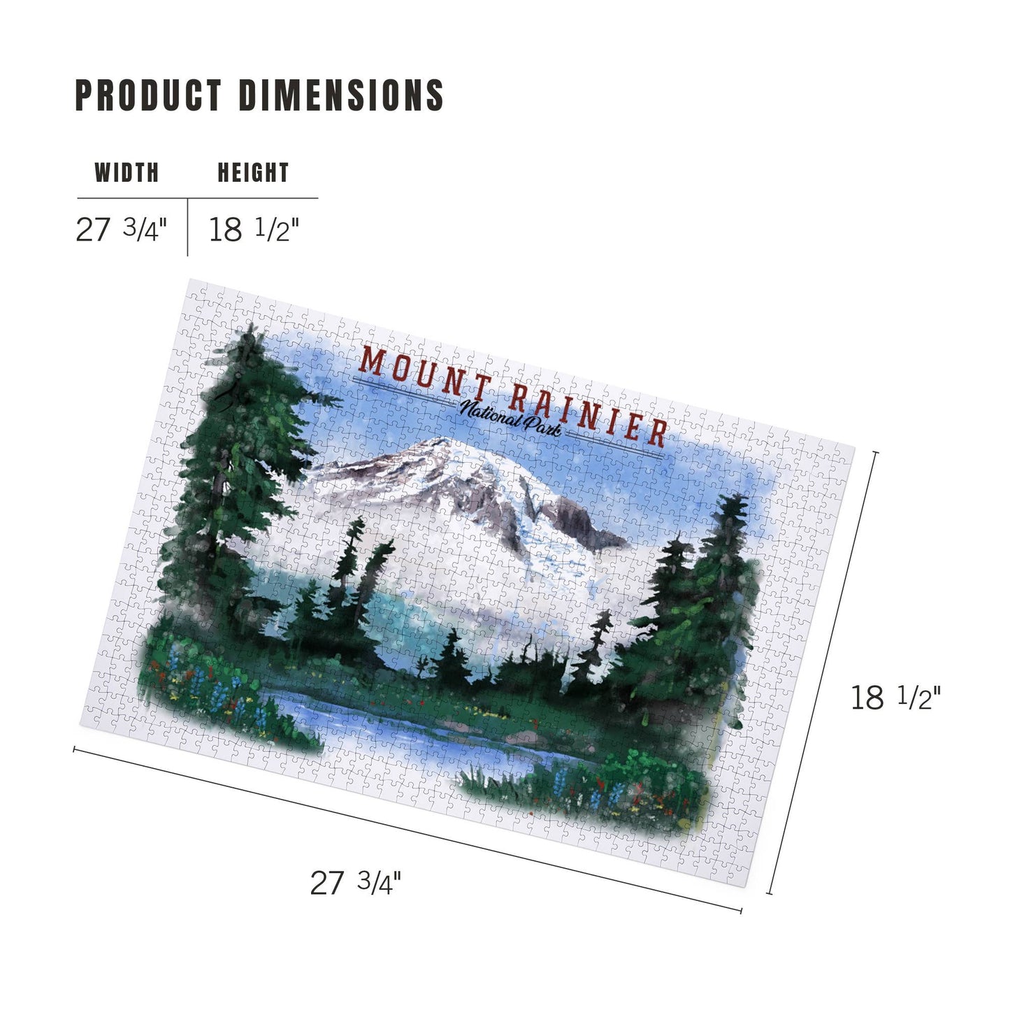 1,000 piece puzzle Mount Rainier, Washington, Watercolor