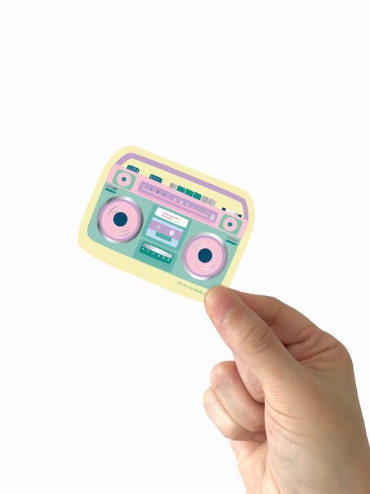 Boombox Foil Stamped Sticker