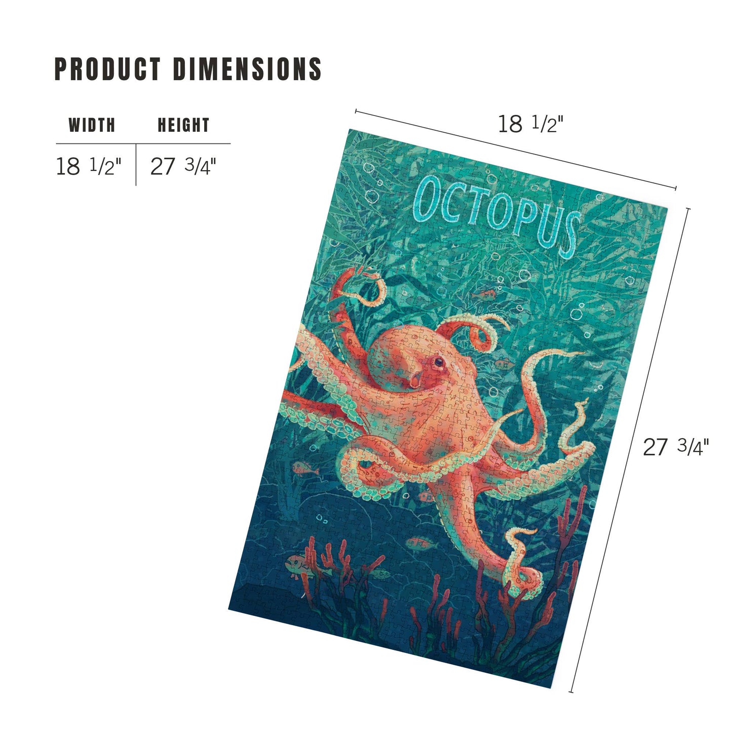 1000 Piece Puzzle Fluid Linework, Octopus