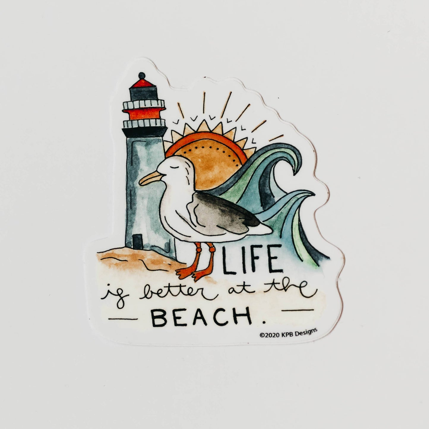Beach Scene Vinyl Sticker