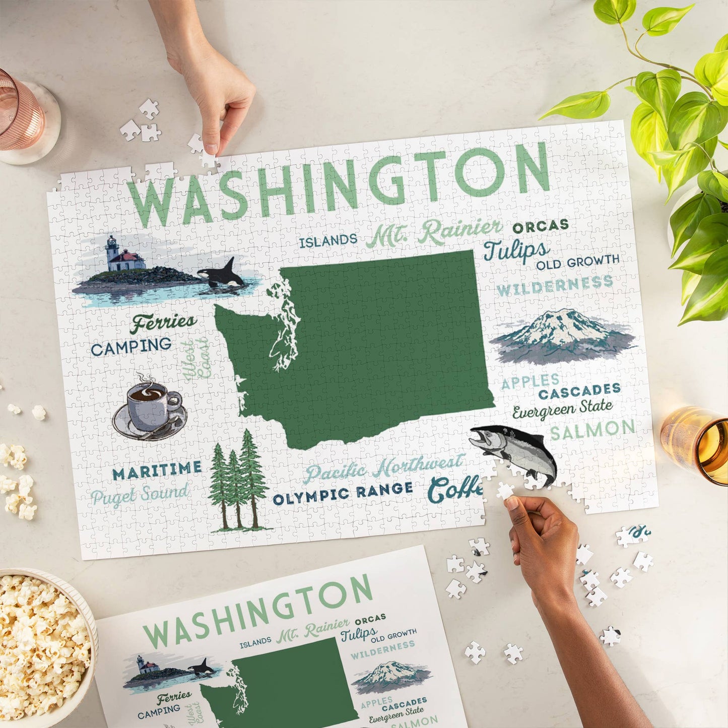 1000 Piece Puzzle Washington, Typography & Icons