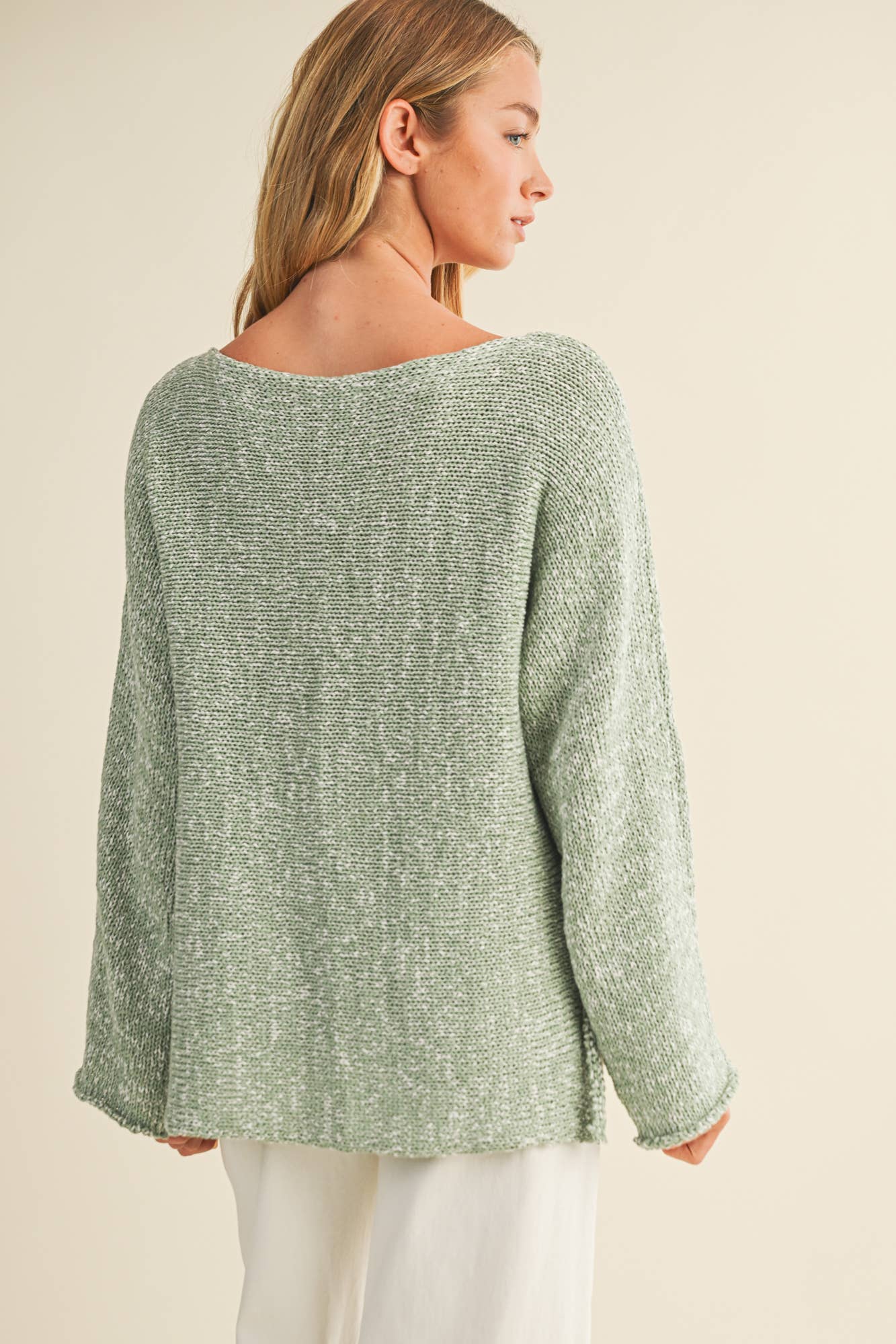 Boat Neck High-Low Sweater