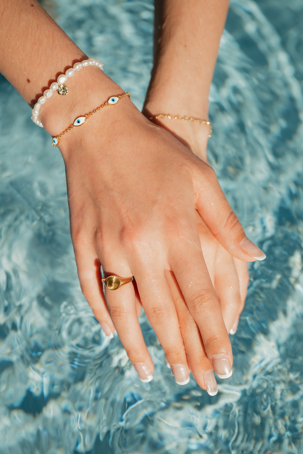 Evil Eye Charm Gold Bracelet
