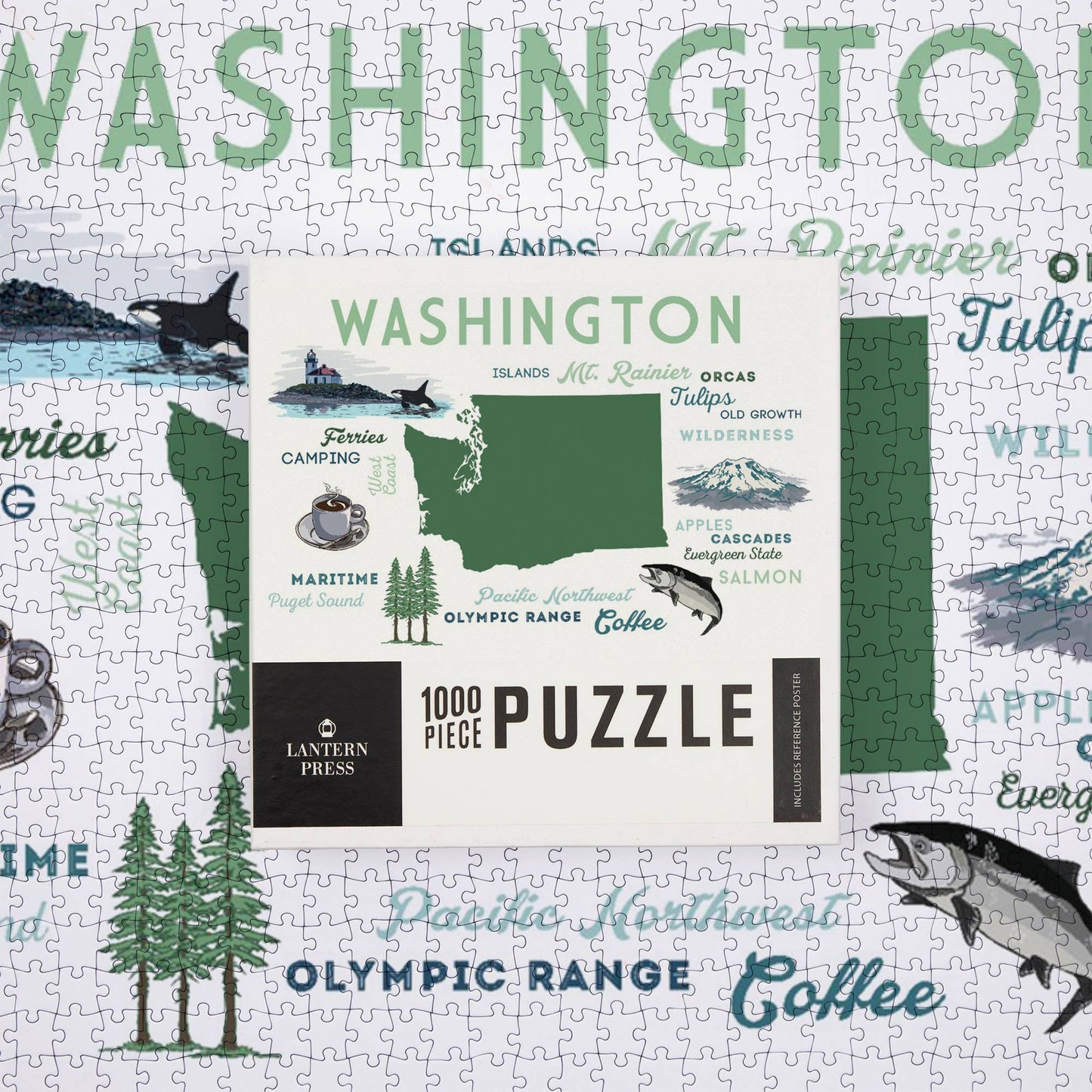 1000 Piece Puzzle Washington, Typography & Icons