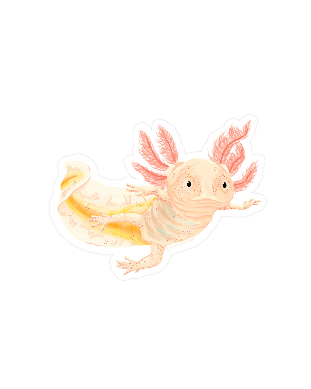 Pink Albino Axolotl Sticker