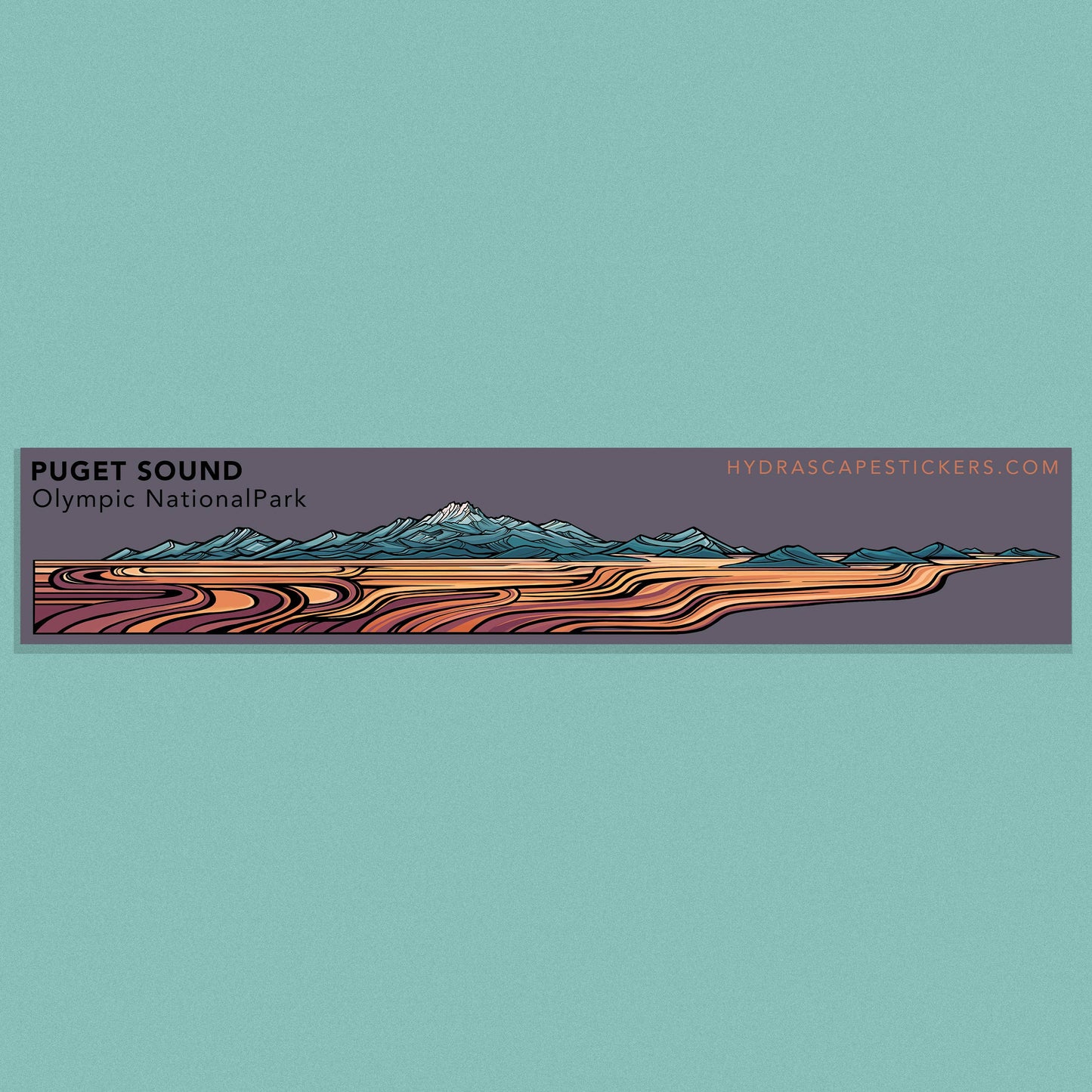 Puget Sound & Olympics Miniscape Sticker