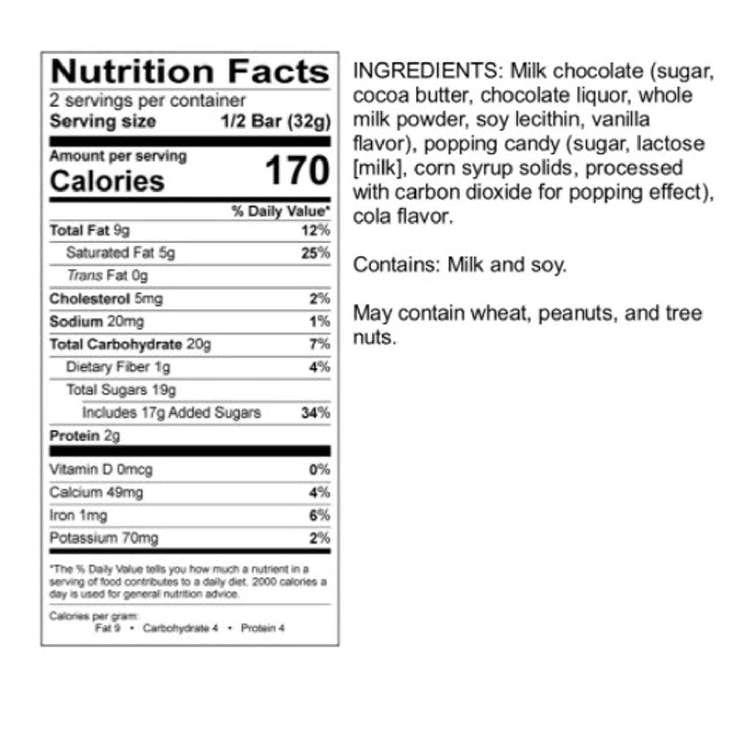 Soda Pop Milk Chocolate Bar