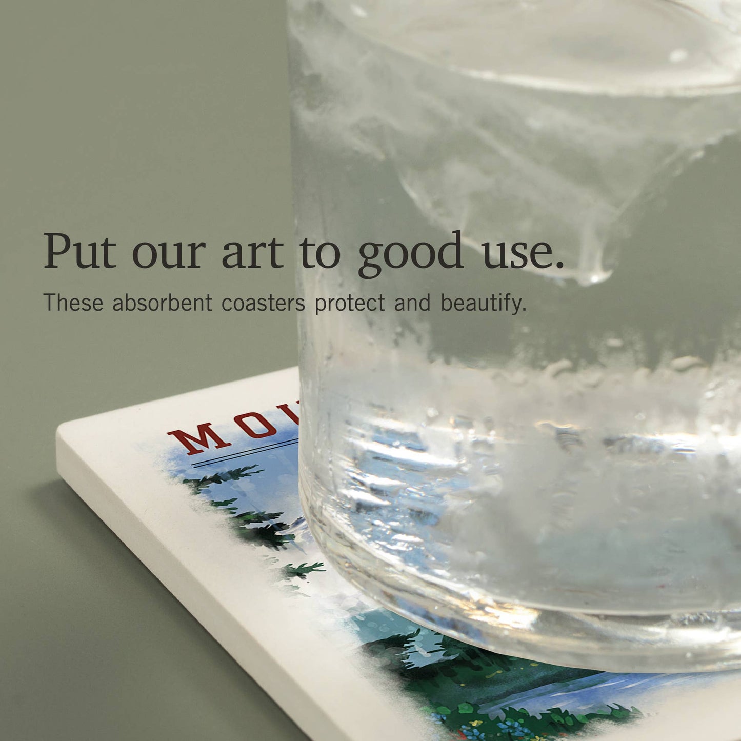Mount Rainier, Washington, Watercolor CERAMIC COASTER
