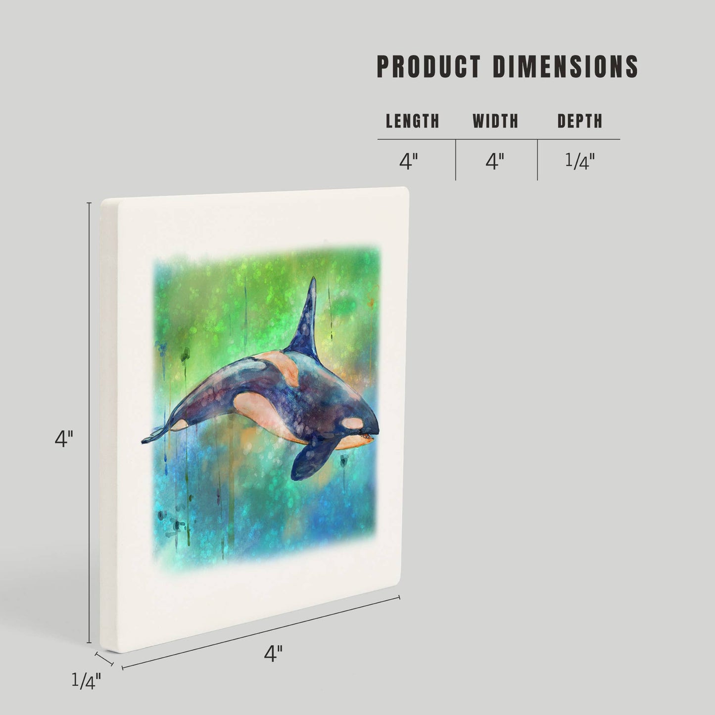 Orca, Watercolor 94237 Ceramic Coaster