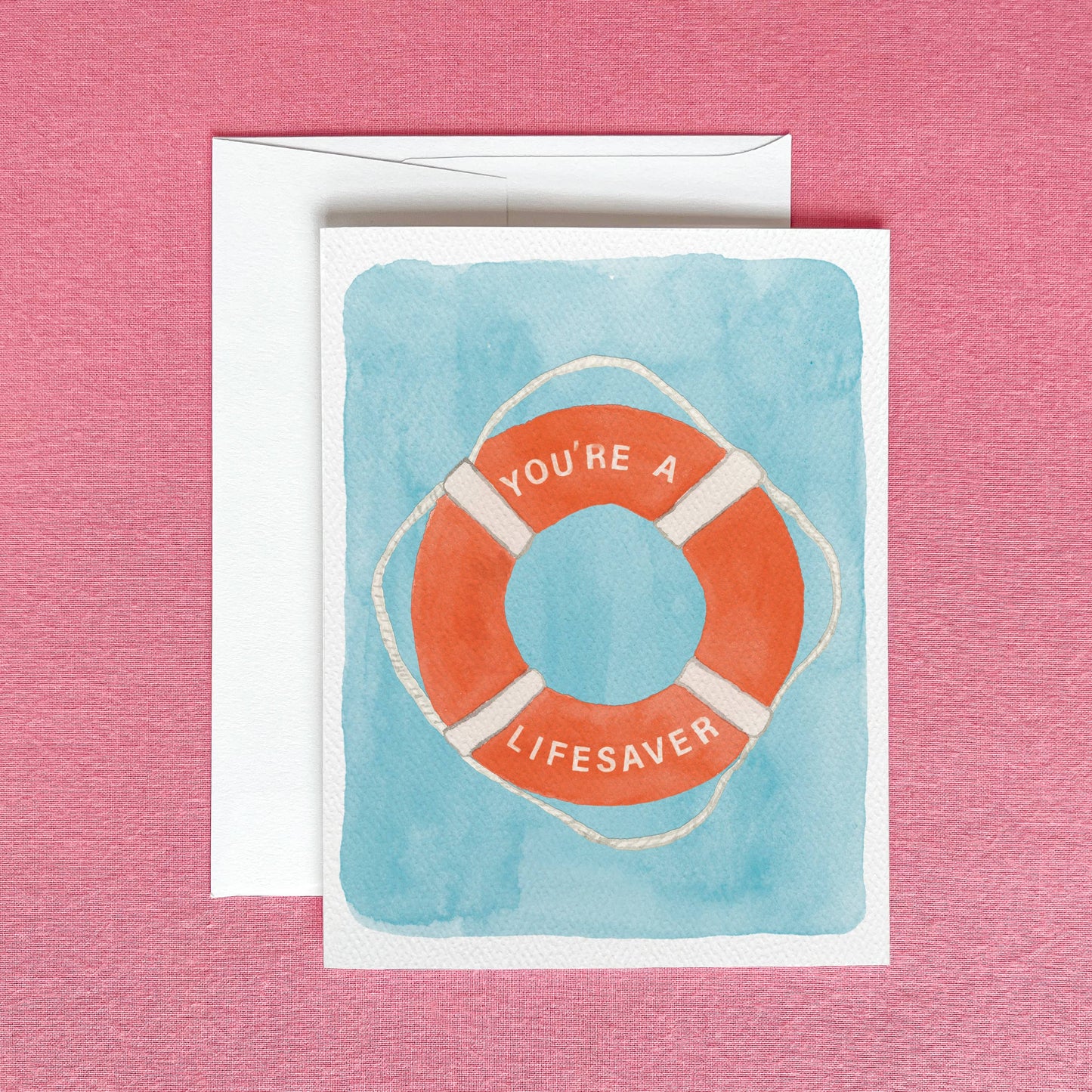 You're a Lifesaver Greeting Card | Coastal Thank You Card
