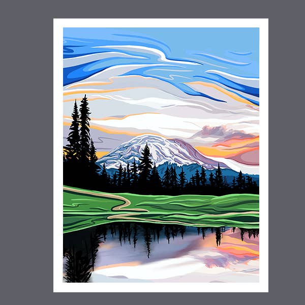 Mount Rainier Reflection Art Print - National Park