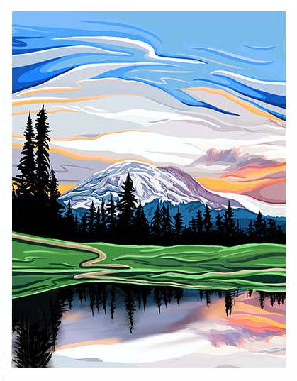 Mount Rainier Reflection Art Print - National Park