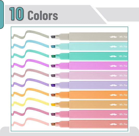 Mr. Pen- Aesthetic Highlighters, 10 Pack, Chisel Tip, Candy Colors, Cute Highlighters Assorted Colors