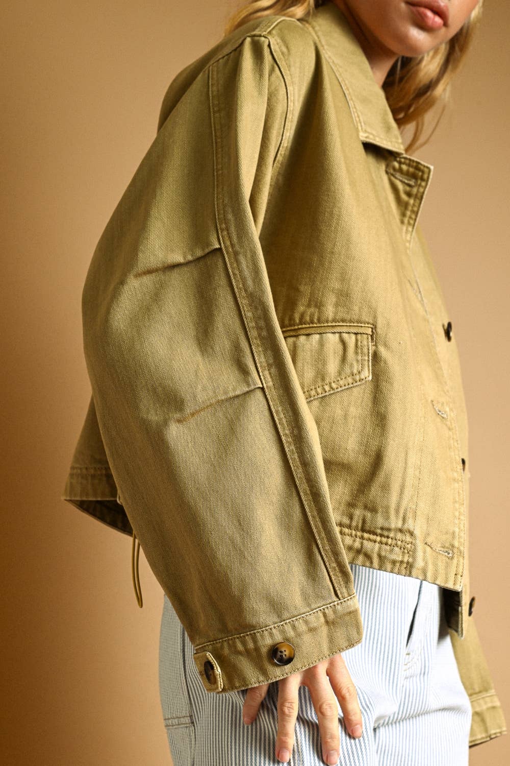 Olive Green Cotton Twill Jacket