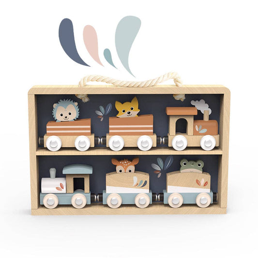 Train Set Display Case with Animals