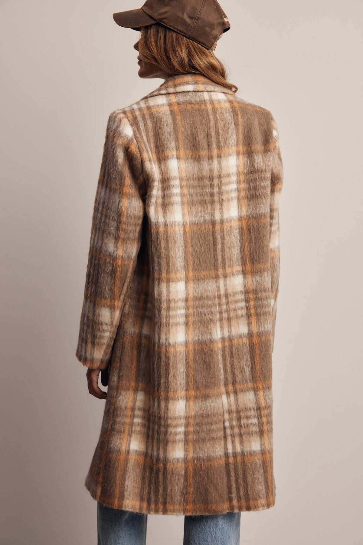 Rowan Plaid Brushed Coat