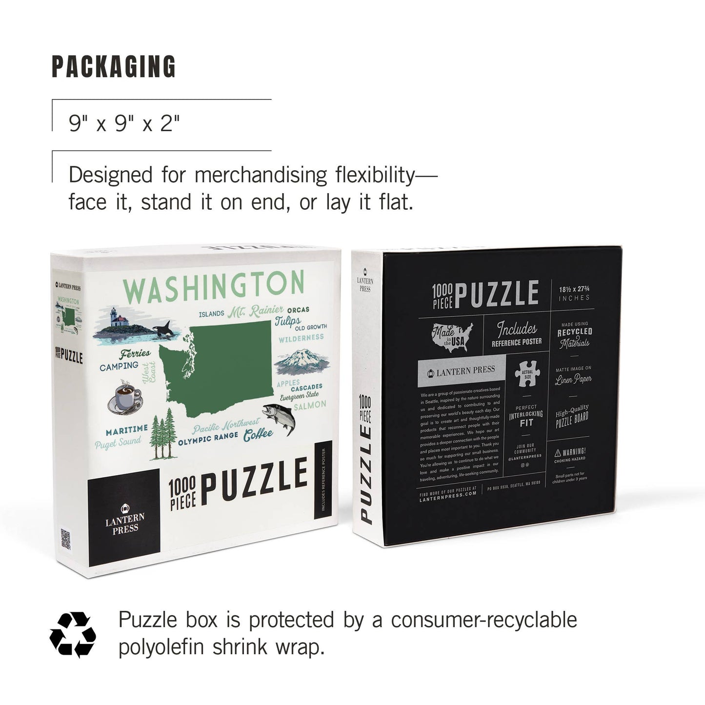 1000 Piece Puzzle Washington, Typography & Icons