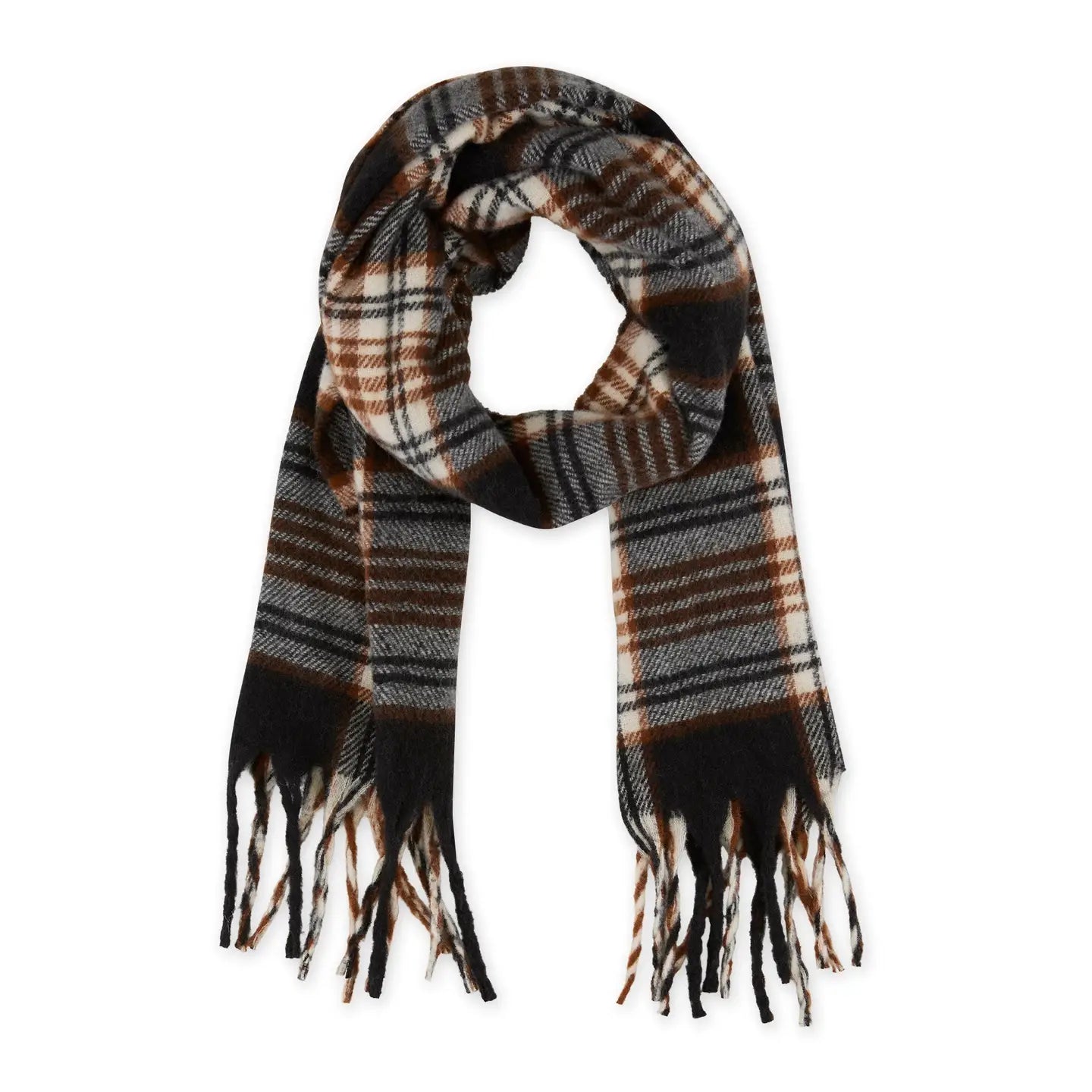 Autumn Black Plaid Scarf