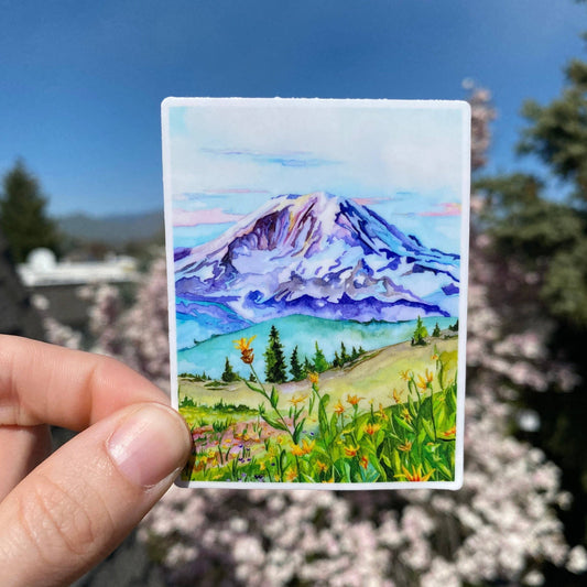 Mt. Rainier Watercolor Sticker