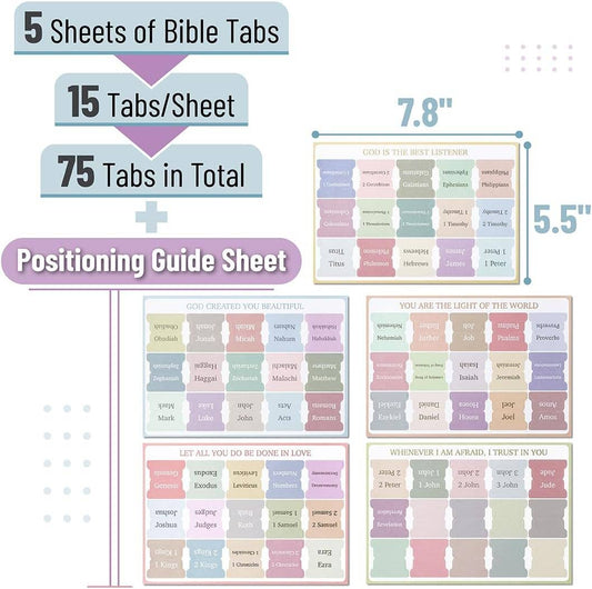 Minimal Morandi Bible Tabs - 75 Laminated Index Tabs