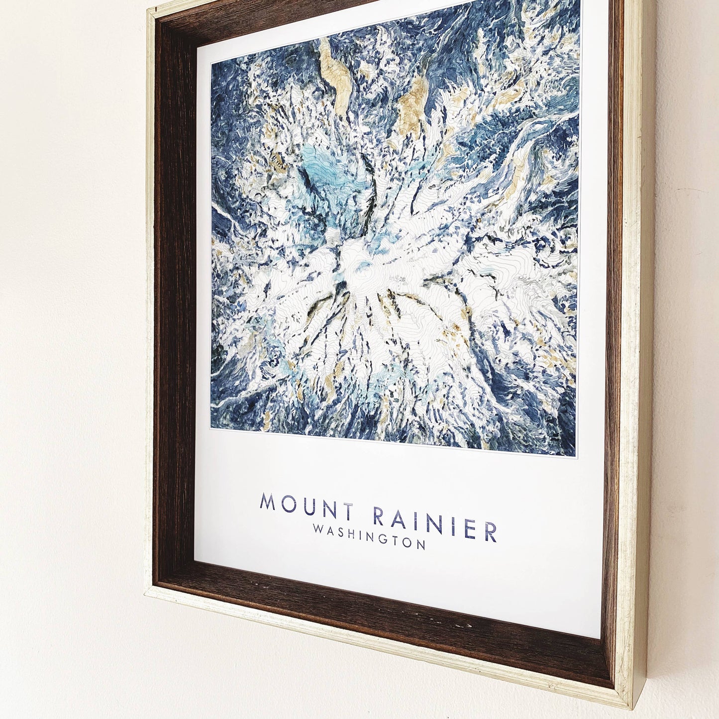 Mount Rainier TAHOMA Topo Watercolor Map ART PRINT: 8 x 10, Mount Rainier