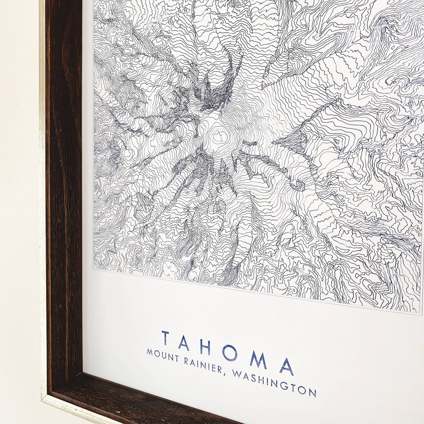 Mount Rainier TAHOMA Topo Lines Map ART PRINT: 11 x 14, MOUNT RAINIER