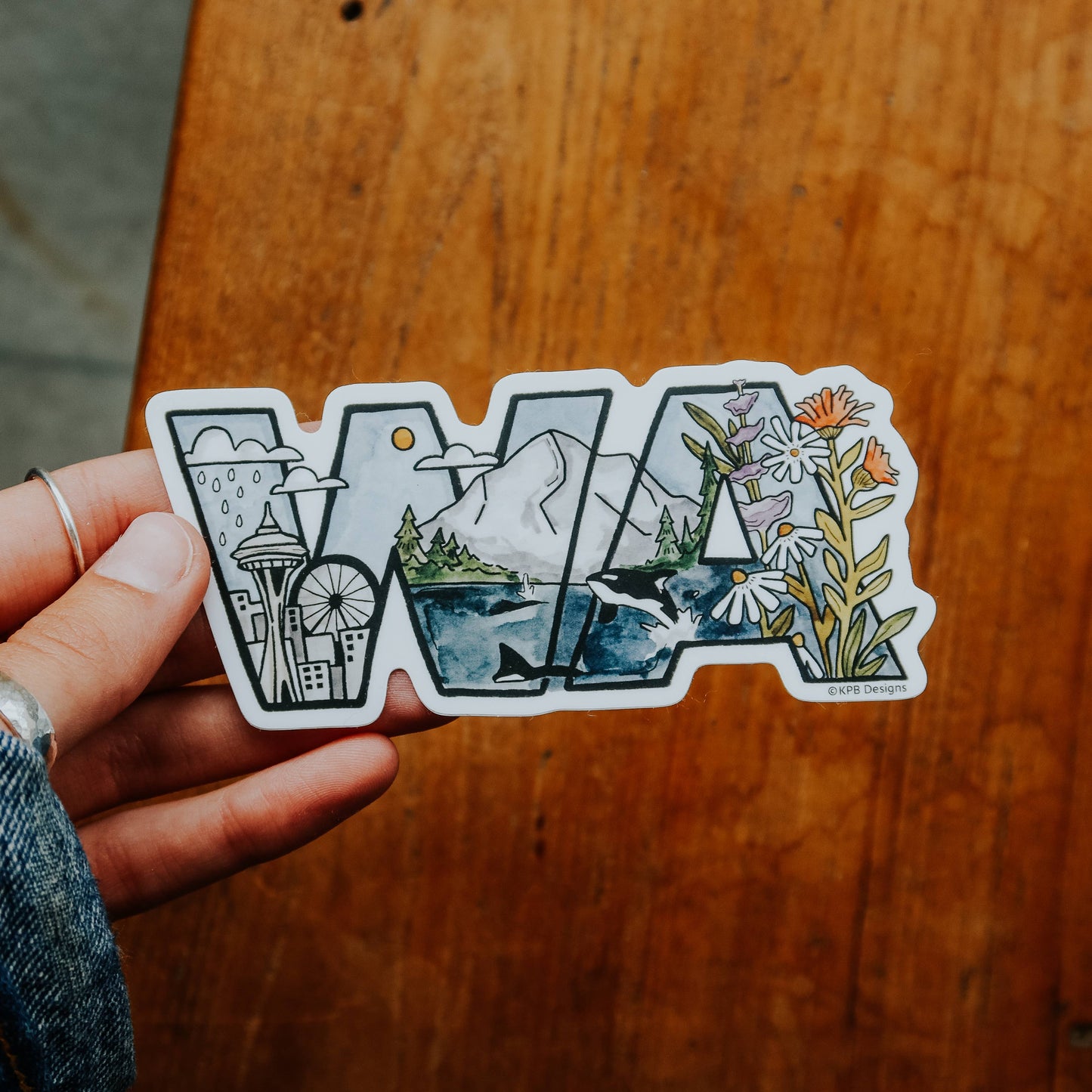 Washington Skyline Vinyl Sticker