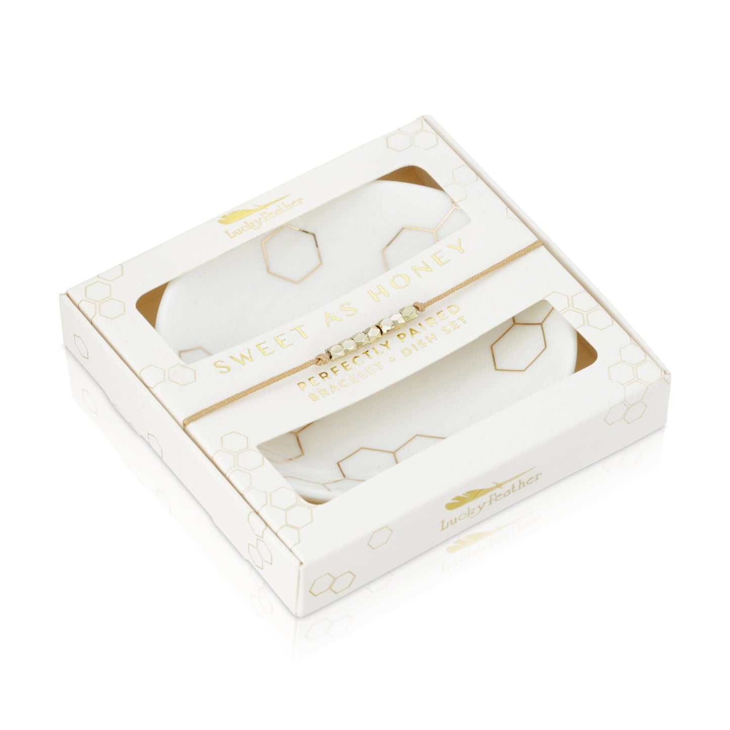 Bracelet + Dish Set - HONEY - Rnd dish/Card Box