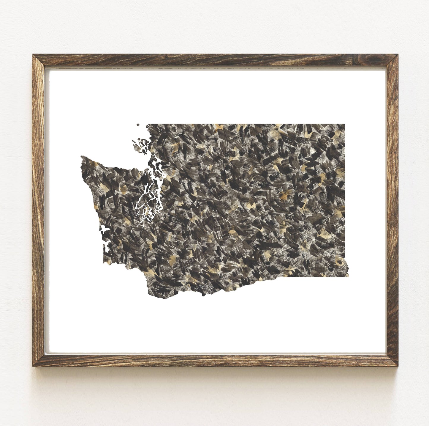 Washington Painted State Map - 8"x10" ART PRINT: Waves