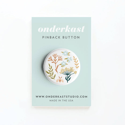 Soft Florals Pinback Button: Loose